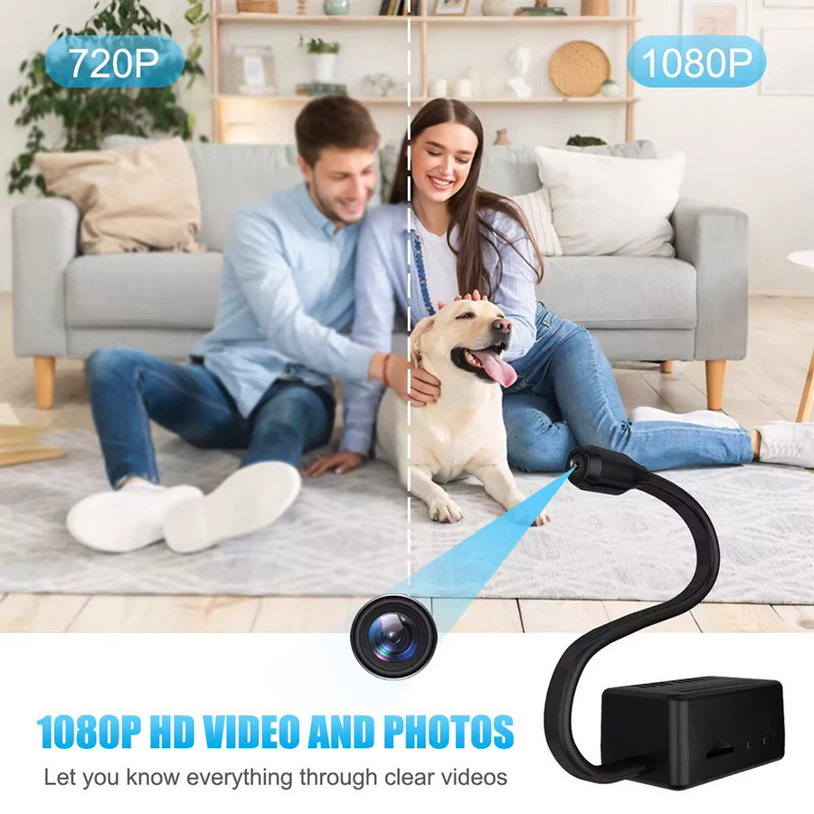 Virwir Mini WiFi Kamera mit HD 1080P Auflösung, Bewegungserkennung und Remote View, Schwarz - Bild 3