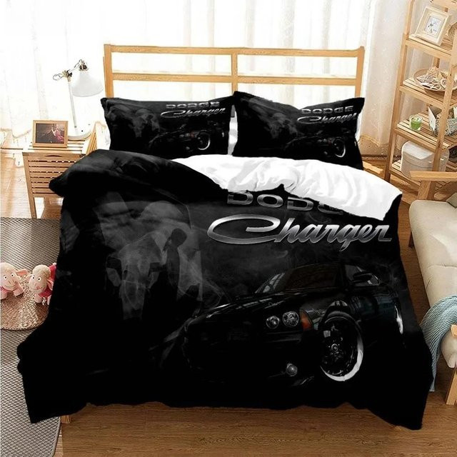 Bettwäscheset Dodge Ram Auto Design von Jessica Chen, Schwarz, 3-teilig, B/H: 180 x 220 cm - Bild 1