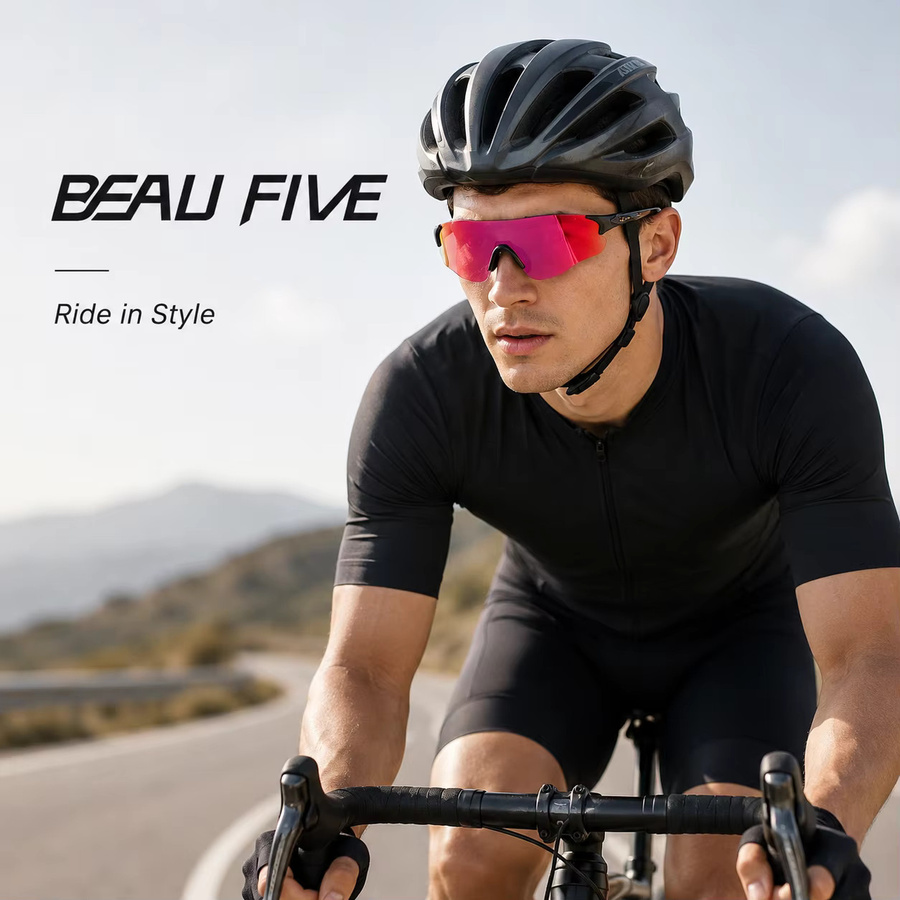 BEAU FIVE Sportsonnenbrille, randlos, polarisiert, multicolor, Unisex - Bild 2