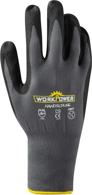 Workpower Arbeitshandschuh Pluto Nitril Grau-Schwarz Gr. XL - Bild 1