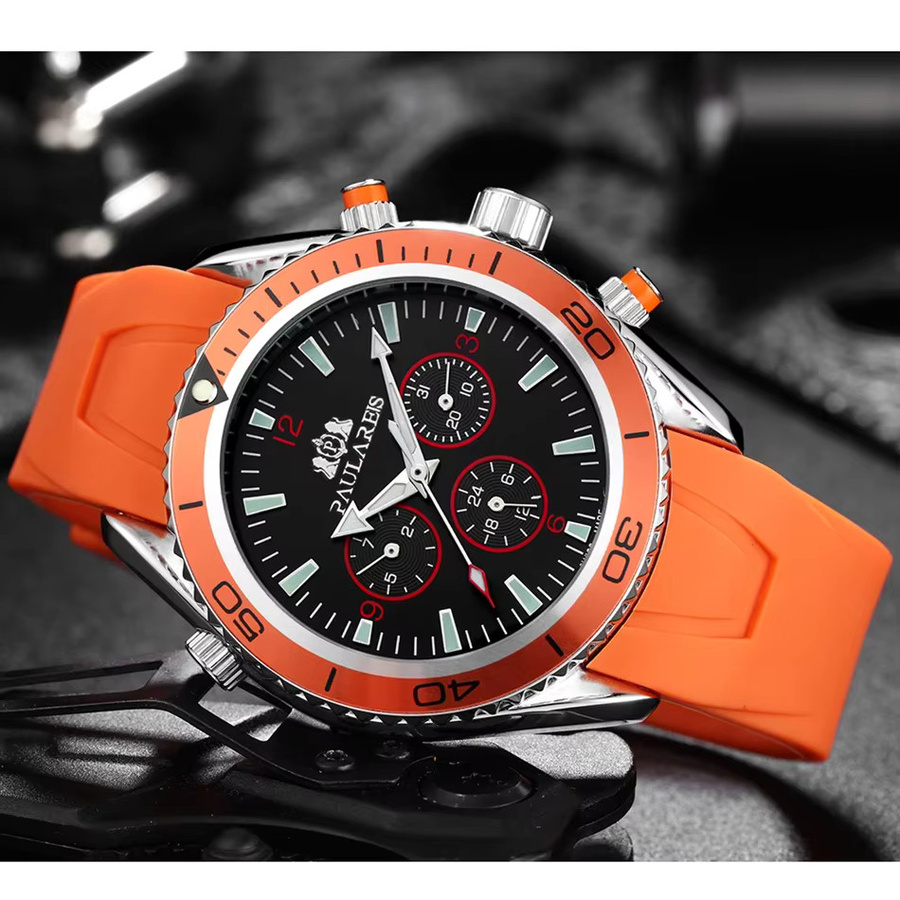 PAULAREIS Armbanduhr Automatik, Edelstahl, Kautschukarmband, Herren - Bild 4
