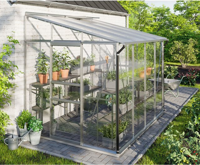 Vitavia Anlehn-Gewächshaus Ida 5200 aus Aluminium Eloxiert in Silber mit Polycarbonat-Verglasung und Pultdach, B/T/H: 262,1 x 220,8 x 201,4 cm - Bild 1