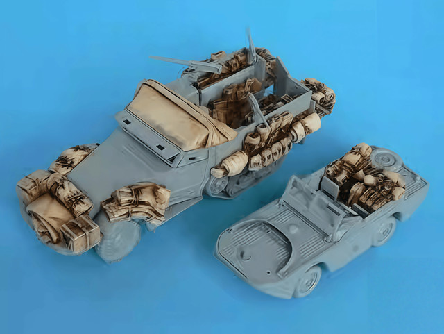 GK M3 Half Track und Amphibienfahrzeugpaket, 1:72, Gussharz-Modellbausatz - Bild 1
