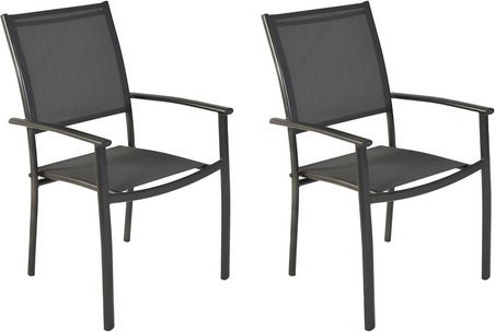 Merxx Milano Gartensessel 2er-Set stapelbar Graphit-Grau B/H/T: 57 x 90 x 56 cm - Bild 2