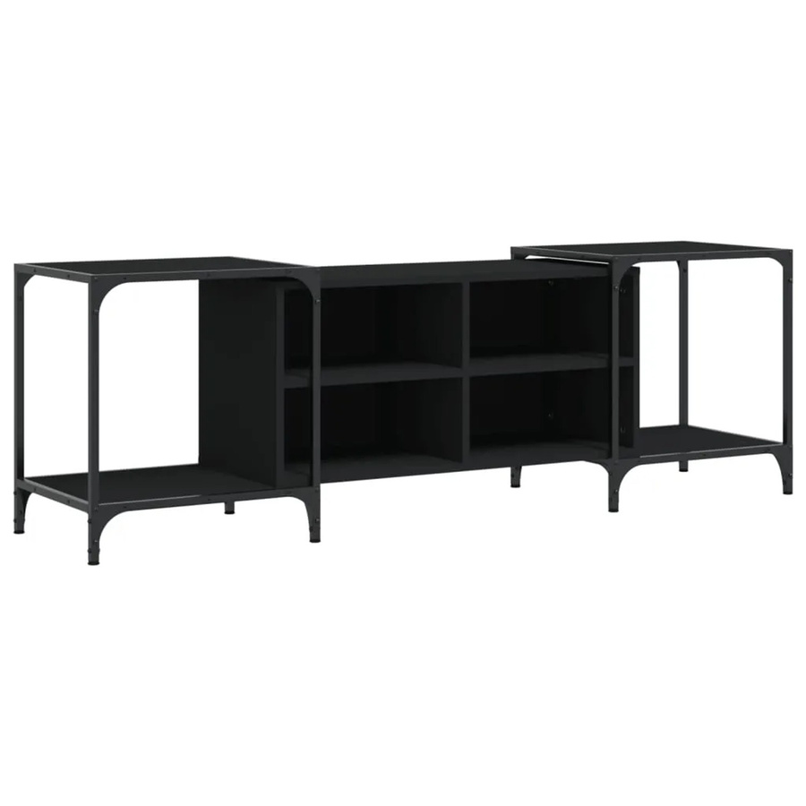 vidaXL TV-Schrank im Industrial Design in Schwarz mit Holzwerkstoff und Metall, B/T/H: 153 x 37 x 50 cm - Bild 2