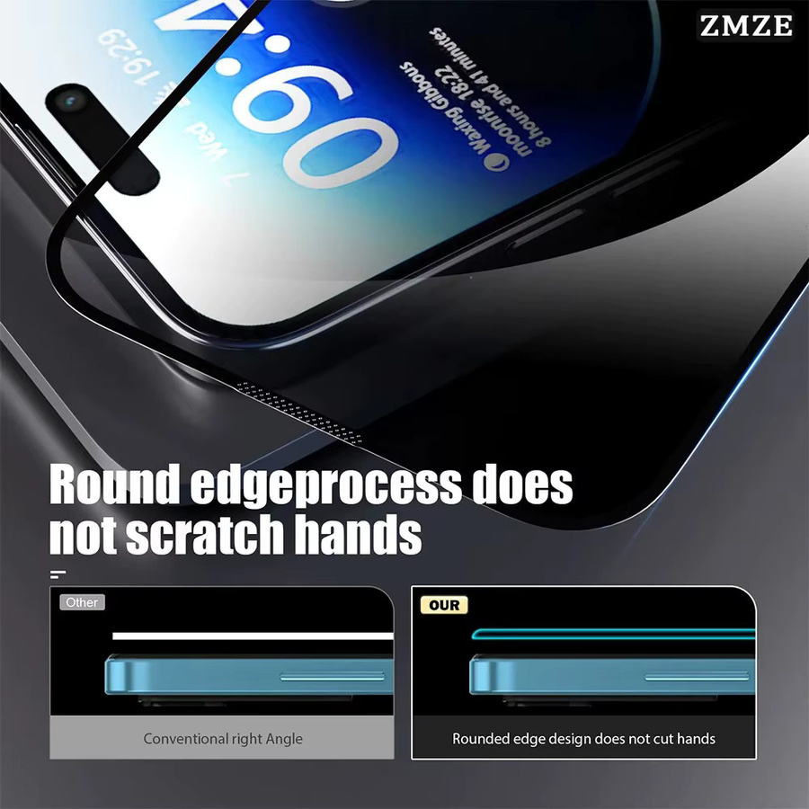 3-teiliges Set Privacy Panzerglas für Xiaomi Redmi Note 15 14 13 Serie mit staubfreier Installation, Anti-Spy und Anti-Kratz Schutz, Transparent - Bild 3