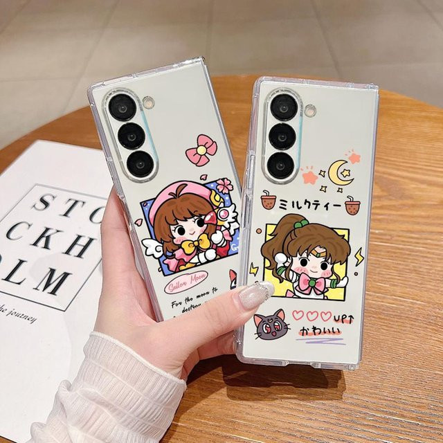 Transparente weiche Handyhülle mit Sailor Moon Motiv für Samsung Galaxy Z Fold 3, Z Fold 4, Z Fold 5, Z Fold 6 und Z Fold 7 - Bild 1