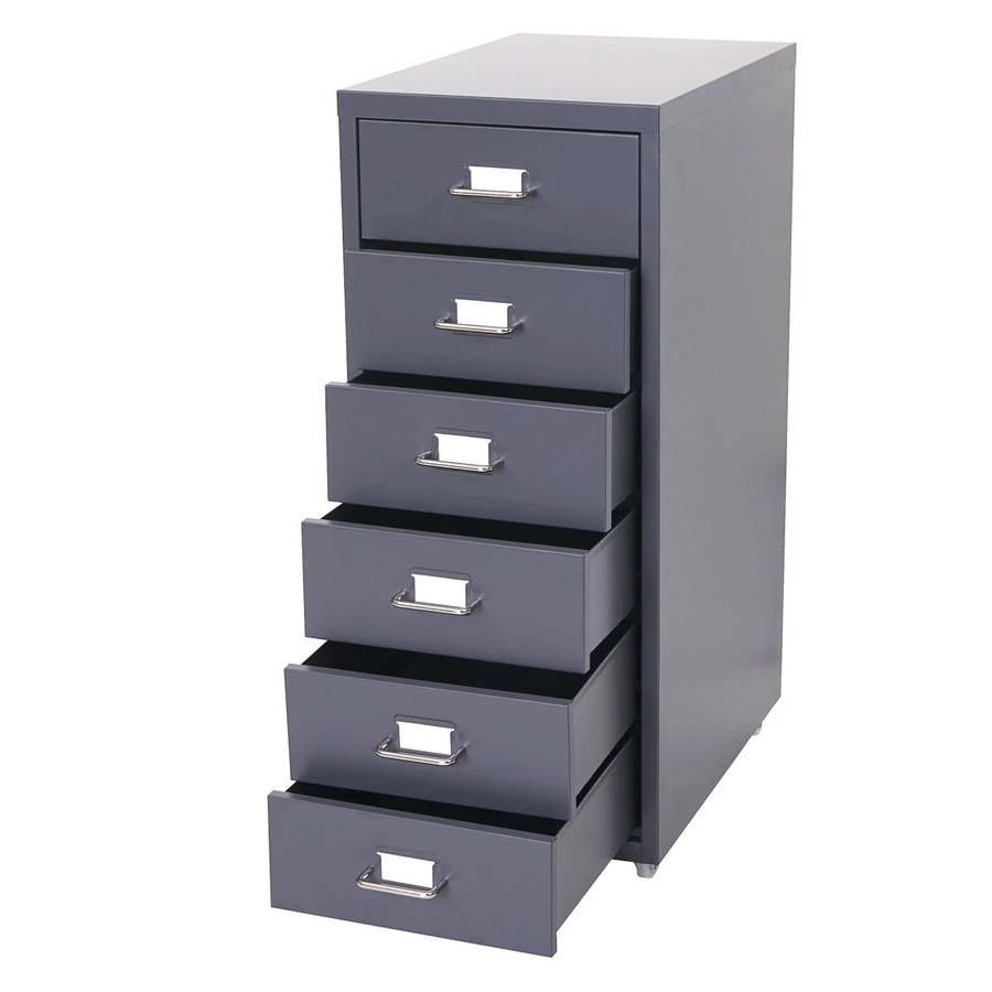 PROREGAL Rollcontainer Housten mit 6 Schubladen in Dunkelgrau, B/T/H: 69 x 28 x 41 cm - Bild 2