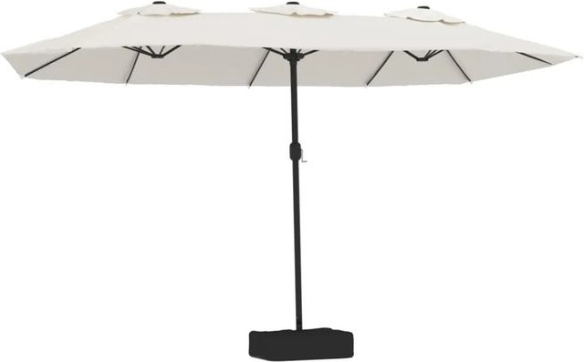 vidaXL Doppelsonnenschirm Sandweiß B/T/H: 449 x 265 cm - Bild 1
