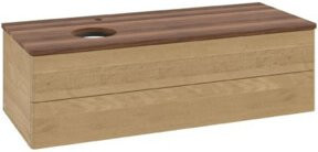 V&B Waschtischunterschrank Antao ohne Frontstruktur in Eiche Honig Braun, B/T/H: 120 x 36 x 50 cm - Bild 1