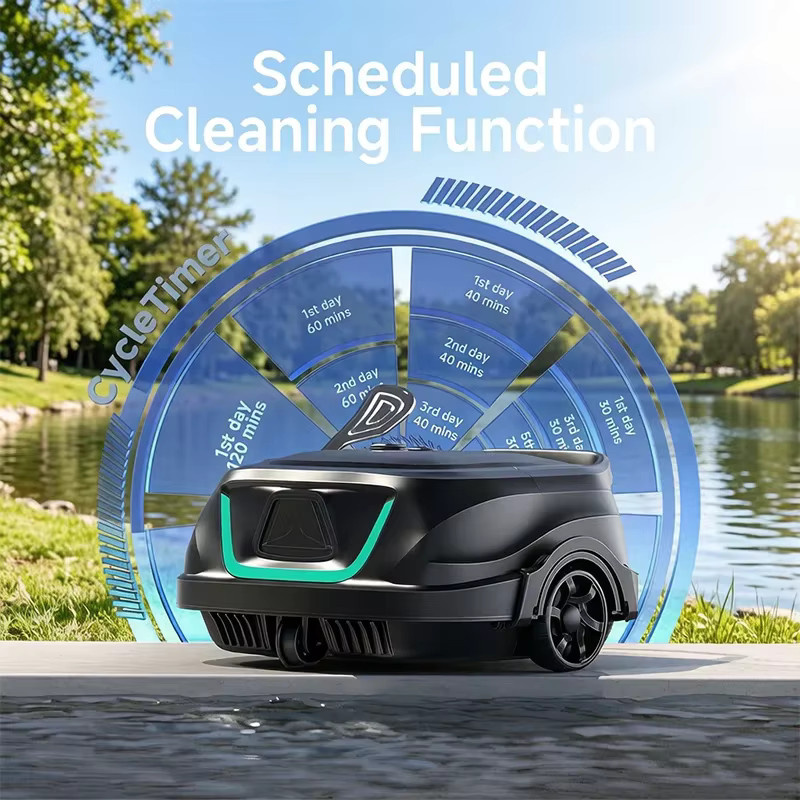 WYBOT Kabelloser Pool-Roboter-Staubsauger in Schwarz mit intelligenter Wegplanung und zweischichtiger Filtration - Bild 3