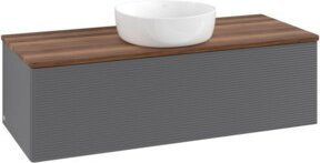 V&B Waschtischunterschrank Antao mit Frontstruktur in Anthrazit lackiert, B/T/H: 120 x 50 x 50 cm - Bild 1