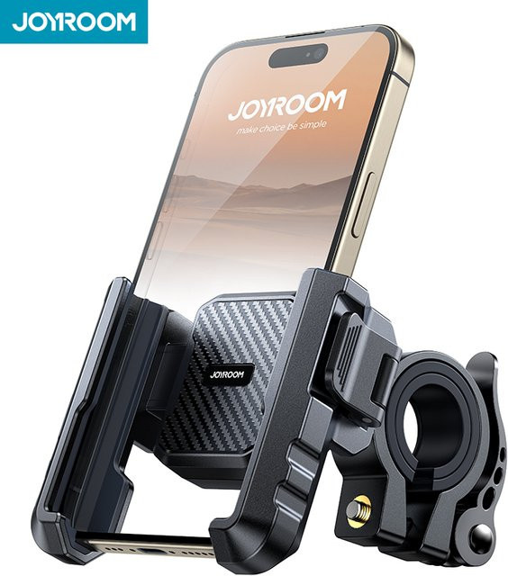 Joyroom Fahrrad und Motorrad Handyhalterung mit 360 Grad Drehung für Smartphones von 3,5 bis 8 Zoll in Schwarz - Bild 1