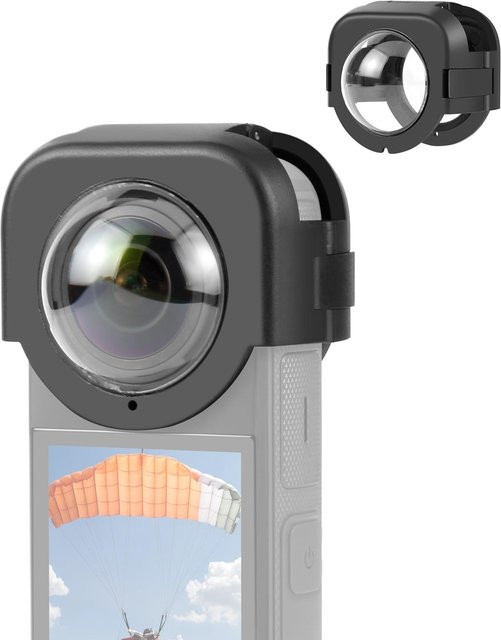 PULUZ PU975 Panorama Kamera Objektivdeckel Transparenter Objektivschutz Kompatibel mit Insta360 X4 Schwarz - Bild 1