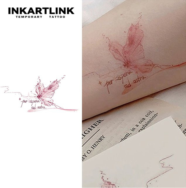 INKARTLINK Temporäre Tattoo Aufkleber Schmetterling, Unisex, wasserfest - Bild 1
