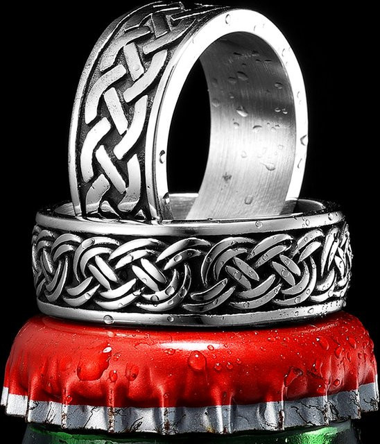 METAL HUNTER Ring, Keltischer Knoten, Edelstahl, Silber, Unisex, Punk - Bild 1