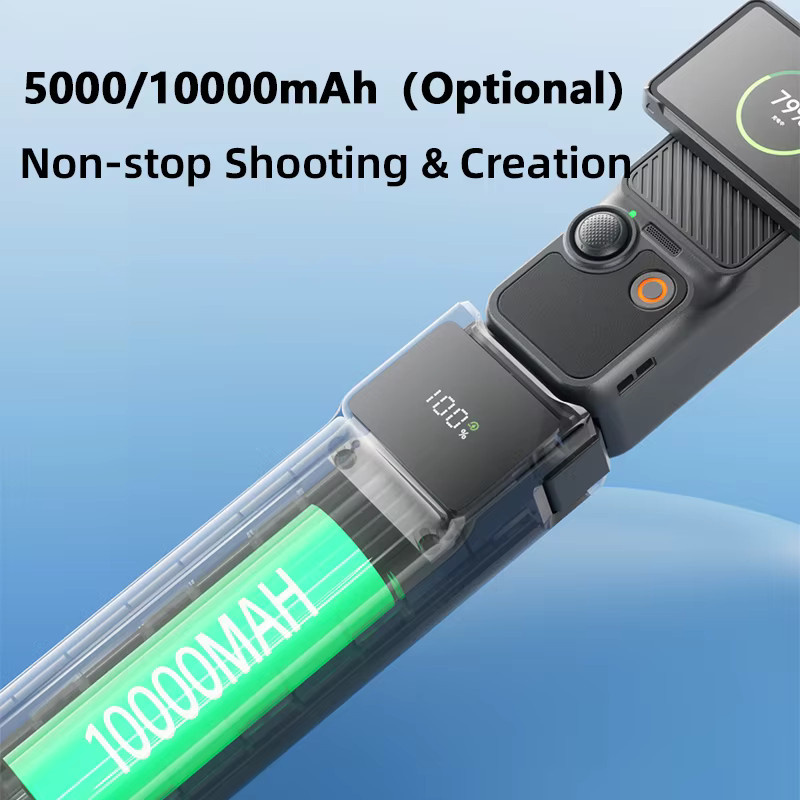 NOHON Akku-Griff für DJI Osmo Pocket 3/4 Powerbank mit 5000mAh und 22,5W PD Schnellladung in Schwarz - Bild 5