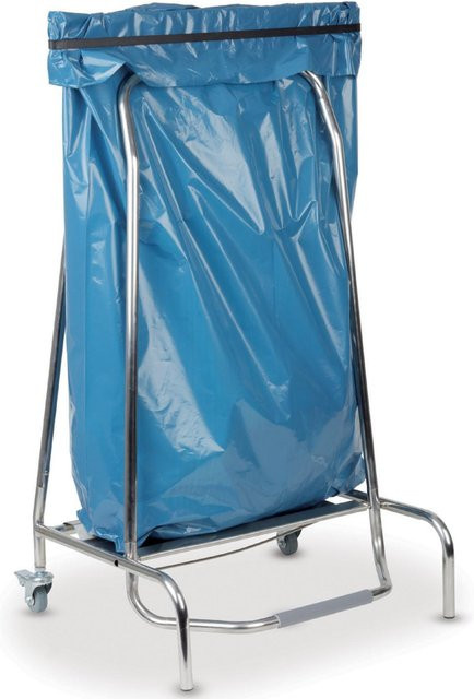 Hendi 691021 Müllbeutelständer mit Fußpedal aus Edelstahl in Blau, B/T/H: 42 x 58 x 96 cm - Bild 1
