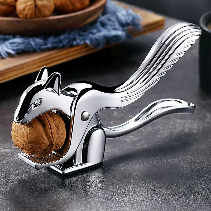 Hoeaden Multifunktionaler Nussknacker aus Metall in Silber als schnellöffnende Zange für Walnüsse, Mandeln, Pekannüsse, Haselnüsse und Pinienkerne - Bild 4