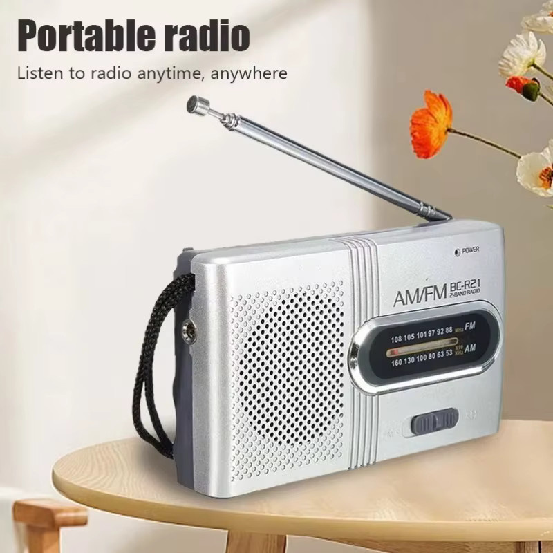 VIKEFON Mini-Radio BC-R21/961/962 in Silber, tragbares AM/FM Radio, batteriebetrieben - Bild 4