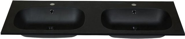 Vente-unique Einbauwaschbecken Atiwa aus Mineralguss in Schwarz, Breite: 120 cm - Bild 1