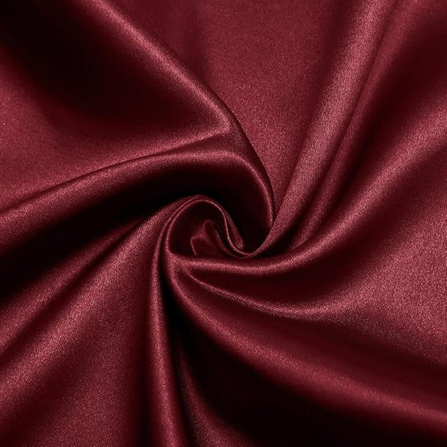 Satin Stoff Meterware in Weinrot, Glänzend Metallic Polsterfutter für DIY Basteln und Hochzeitsdekorationen, Breite: 145 cm - Bild 1