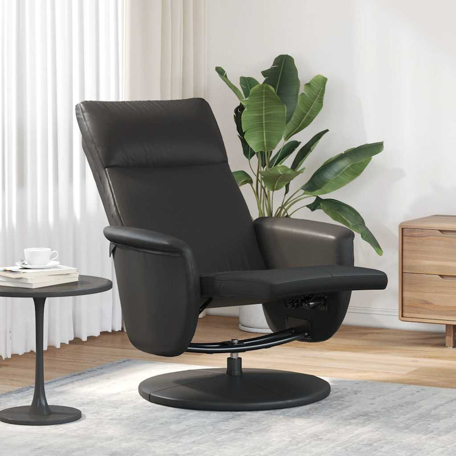 vidaXL Relaxsessel mit Fußteil in Schwarz aus Kunstleder mit 360-Grad-Drehfunktion - Bild 4