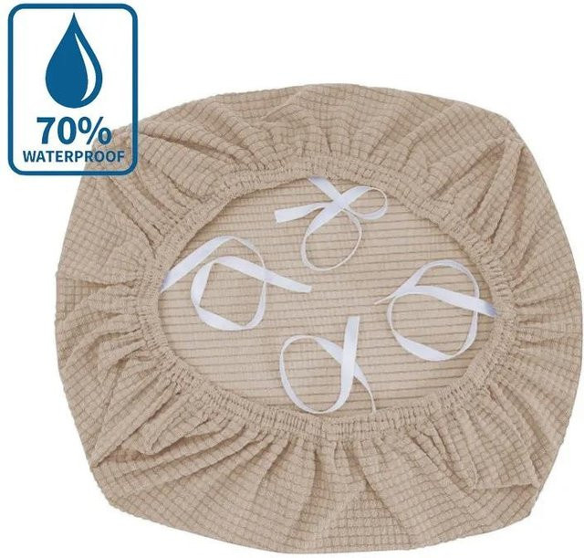 Wasserabweisender elastischer Stuhlbezug ohne Rückenlehne von Bestbags in Beige - Bild 1