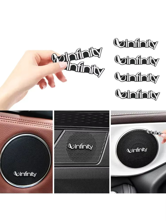 Infinity Metall Logo Aufkleber für Auto Hi-Fi Lautsprecher in Silber, 5 oder 10 Stück - Bild 5