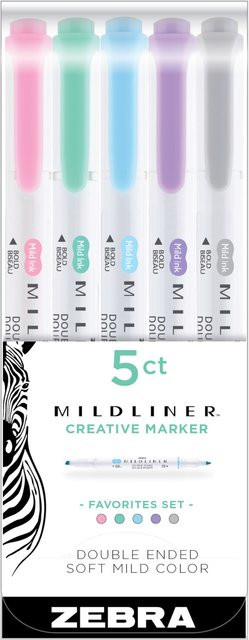 ZEBRA Mildliner Highlighter Set Favorites in Multicolour mit Chisel-Spitze - Bild 1