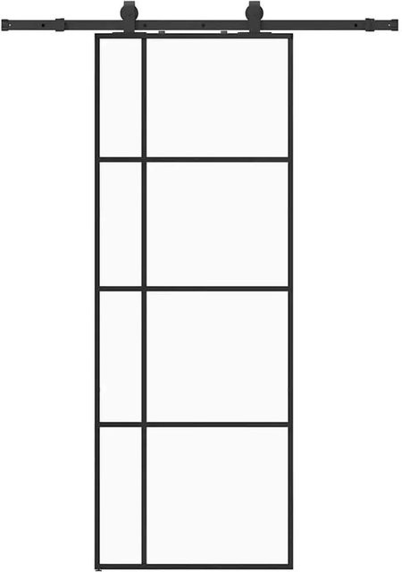 vidaXL Schiebetür aus ESG-Glas in Schwarz mit Beschlag, Breite: 76 cm, Höhe: 205 cm - Bild 1