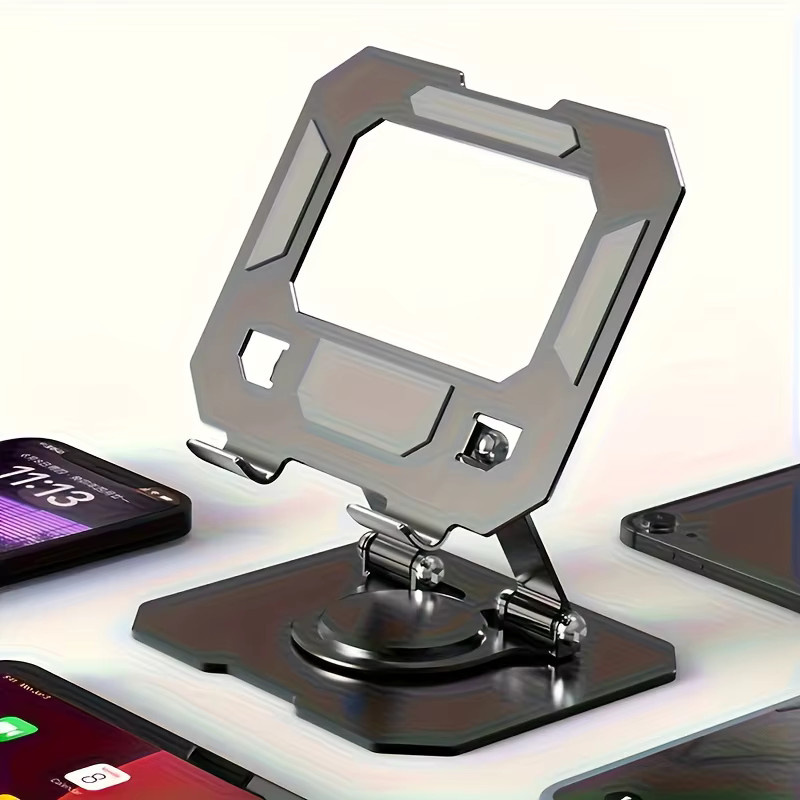 360 Grad drehbarer Tablet-Ständer und Telefonhalter für Desktop-Live-Streaming in Schwarz oder Silber - Bild 4