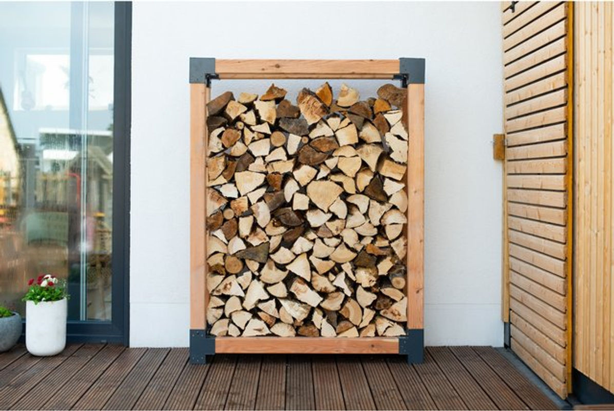 Westmann Kaminholzregal Michel XL aus Lärchenholz in Braun, B/T/H: 138 x 40 x 180 cm - Bild 4