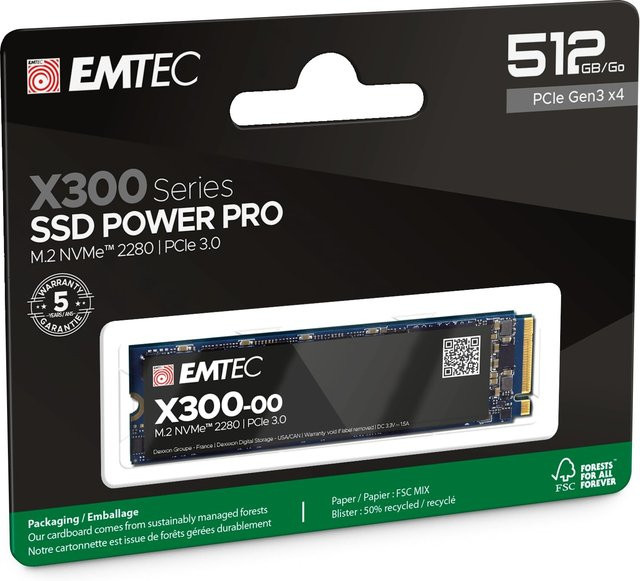 Emtec X300 Power Pro M.2 NVMe SSD 512 GB Schwarz - Bild 3