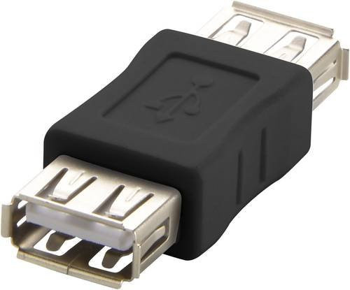 Renkforce USB 2.0 Adapter mit 2x USB-A Buchse in Schwarz und Gold rf-usba-04 - Bild 1