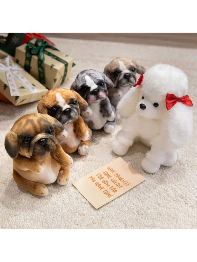 pangcangshu Pudel-Mops-Welpen-Plüschtier, braun, beige - Bild 6