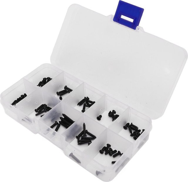 Shoemst 100 Stück RC Auto Schrauben Set aus Edelstahl für MJX 16208 16207 16210 Brushless Modelle inklusive Aufbewahrungsbox - Bild 1