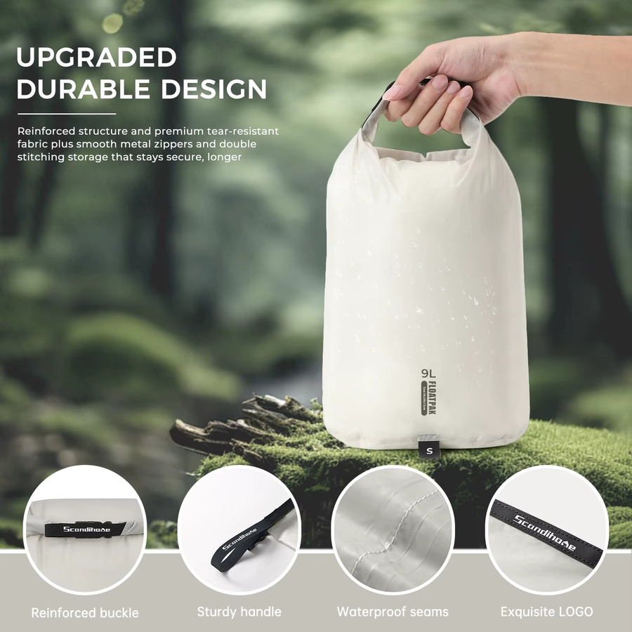 Wasserdichter Trockensack von SCANDIHOME in Grün, ultraleichter Roll-Top-Organizer für Kleidung, Schwimmen und Outdoor-Aktivitäten - Bild 2