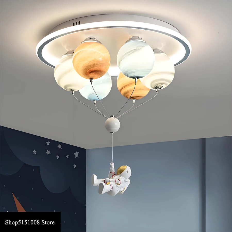 LZPZ RUI Moderne Astronaut LED-Deckenleuchte in Weiß mit Multicolour-Effekt für Kinderzimmer und Arbeitszimmer - Bild 2