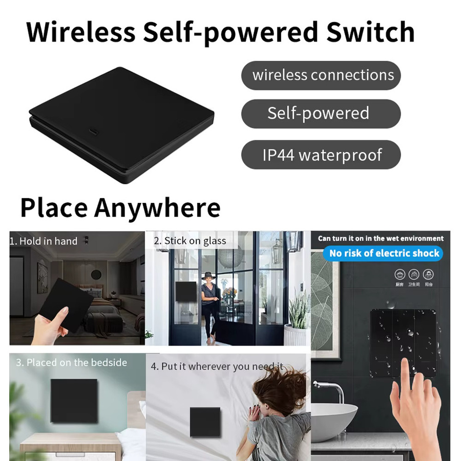 SIXWGH Kabelloses intelligentes Schalter-Set mit 433 MHz Fernbedienung für Wandinstallation im Wohnzimmer oder Außenbereich - Bild 3