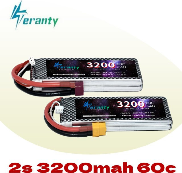 2er-Set TERFPV Li-Ion Pack 7,4 V 3200 mAh 2S Lipo-Akku mit XT30, XT60 oder JST T-Stecker für RC FPV Auto Quadcopter und Flugzeuge - Bild 1
