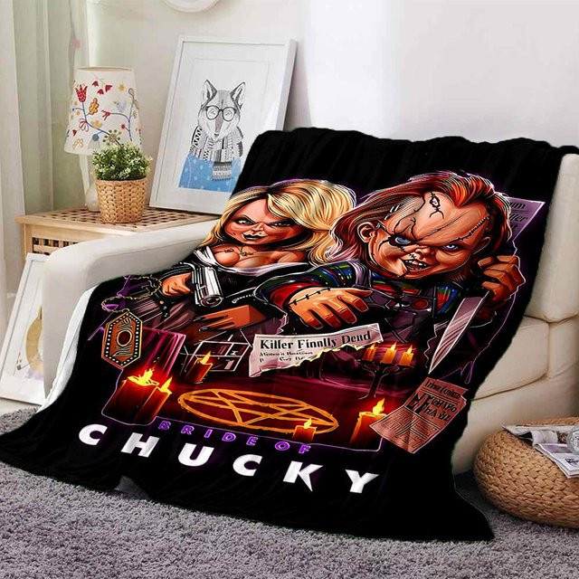 Yun Heng Four Braut von Chucky Flanell-Decke aus Polyester, Braun/Schwarz, B: 80 cm, T: 120 cm - Bild 1