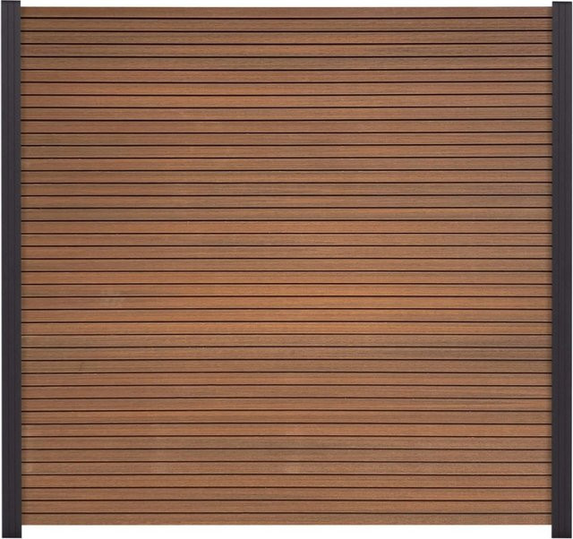 GartenLand WPC Zaun Set Shadowline Sichtschutz Steckzaun Mahagoni ohne Pfosten B: 180 cm, H: 180 cm - Bild 1