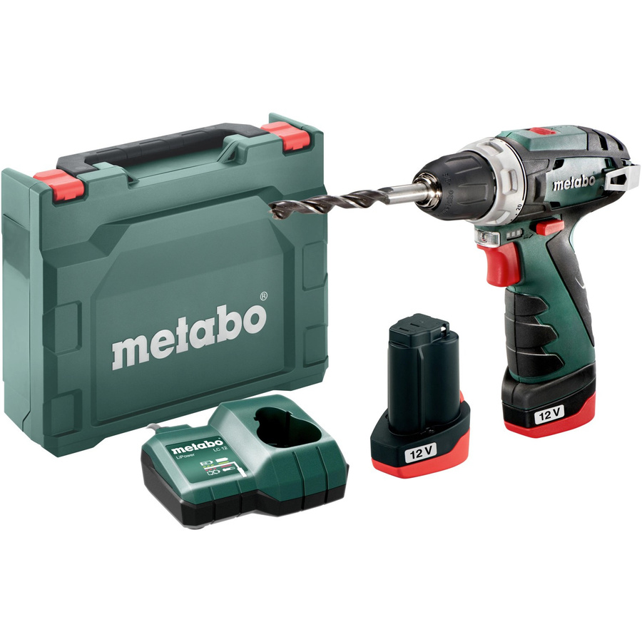 Metabo Akku-Bohrschrauber PowerMaxx BS Basic 12V mit 2x 2Ah Akkus und Kunststoffkoffer in Grün - Bild 3