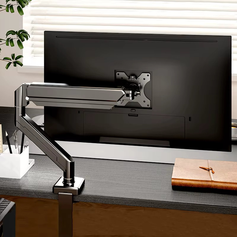 BEISHI Einzelmonitorhalterung für bis zu 32 Zoll, verstellbarer Computertischhalterung in Schwarz - Bild 1