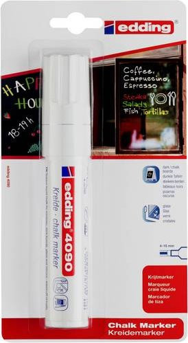 Edding Kreidemarker Flüssigkreide Weiß mit Keilspitze 4 mm - Bild 1