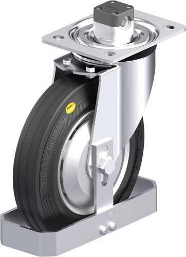 Blickle Stahlblech-Lenkrolle L-RD 200K-CS11-FA-FS in Schwarz und Grau mit 200 mm Rad-Durchmesser und 350 kg Tragfähigkeit - Bild 1