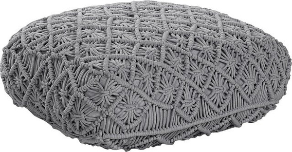 Beliani Bodenkissen BERRECHID in Grau, quadratisch mit Baumwollbezug, B/T/H: 50 x 50 x 20 cm