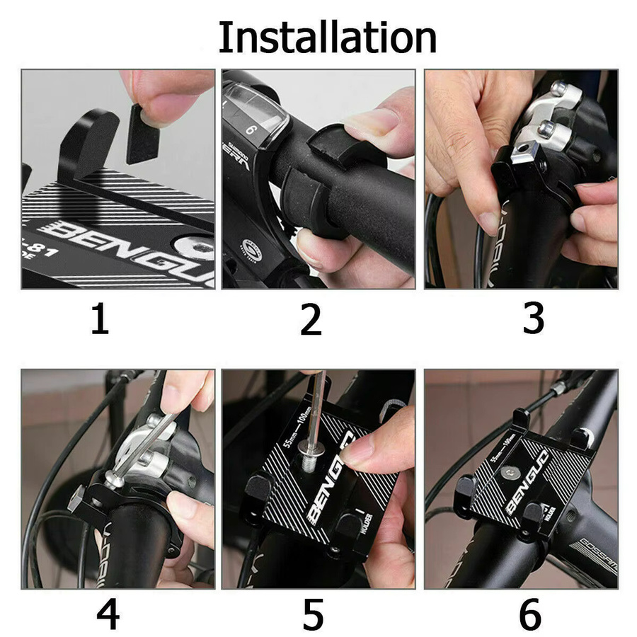GOLDFOX Universal Fahrrad Telefon Halterung und Motorrad Lenker Handy Clip in Schwarz - Bild 5
