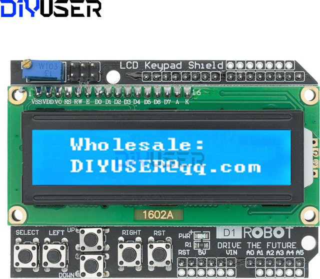 DIYUSER LCD 1602 Keypad Shield Display Modul mit blauem Bildschirm - Bild 1